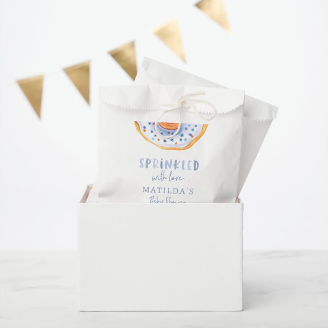 donut baby shower blue girly cute welcome favor bag (Party)