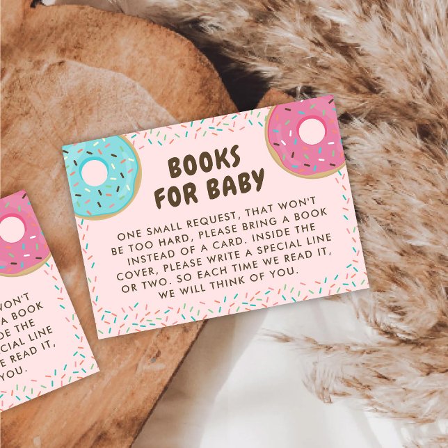 Donut Baby Shower Books for Baby Enclosure Cards (Creator Uploaded)