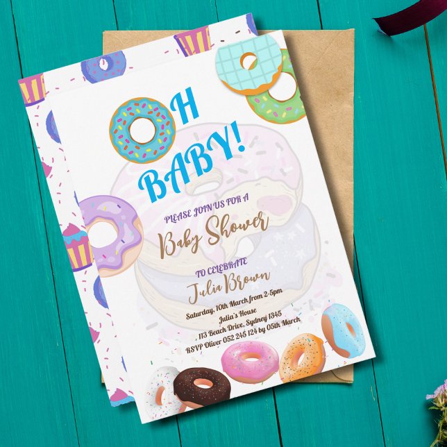 Donut Baby Shower boy Invitation (Creator Uploaded)