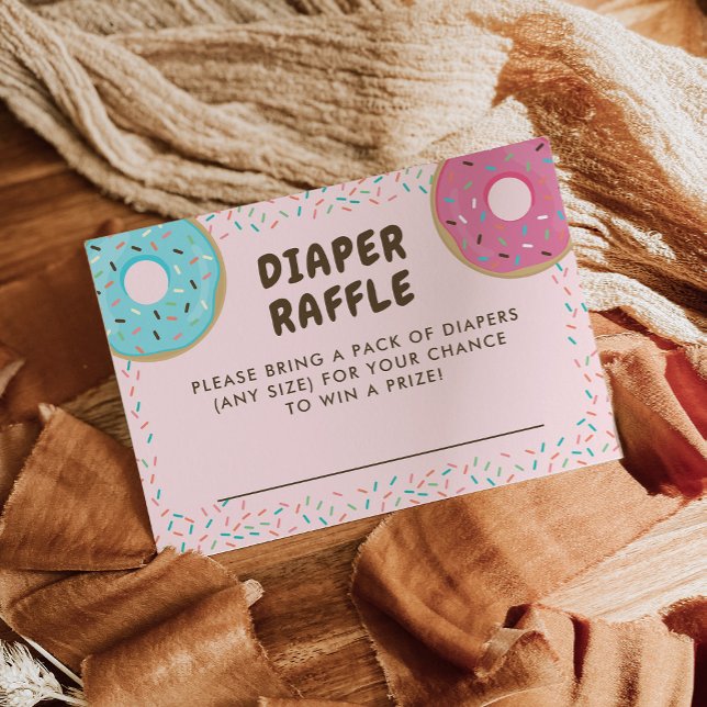 Donut Baby Shower Diaper Raffle Enclosure Cards (Creator Uploaded)