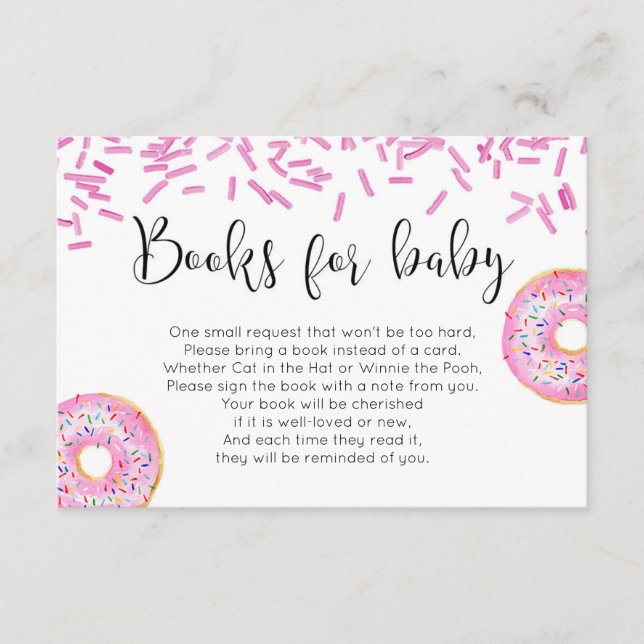 Donut baby shower girl book request insert (Front)