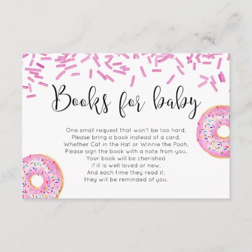 Donut baby shower girl book request insert