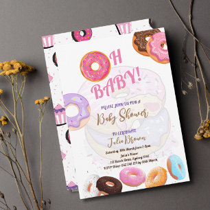 Donut Baby Shower girl  invitation