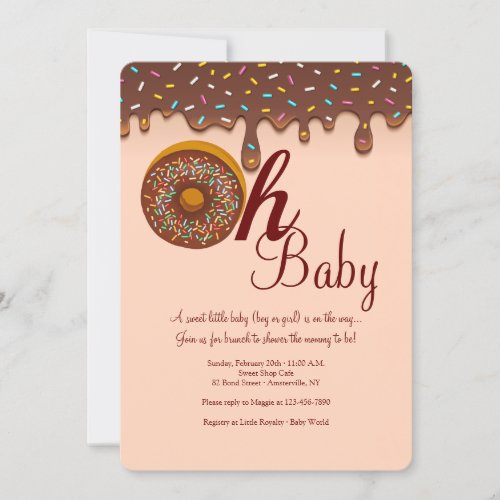 Donut Baby Shower Inv Invitation