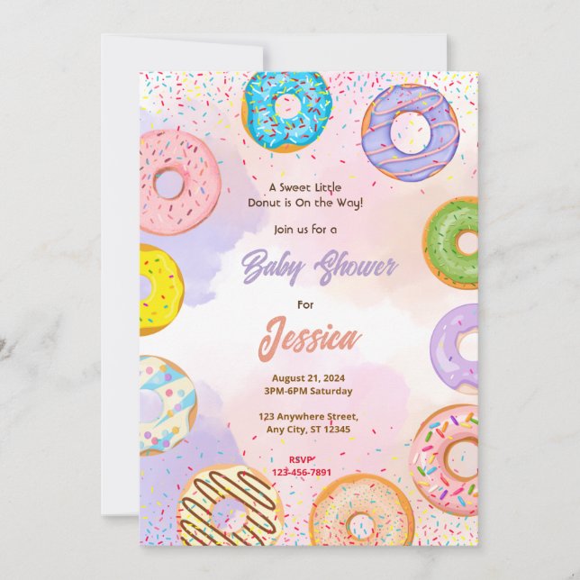 Donut Baby Shower Invitation (Front)