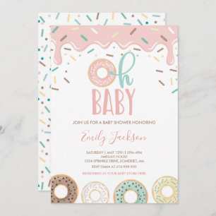 Donut Baby Shower Invitation Oh Baby Donut Shower