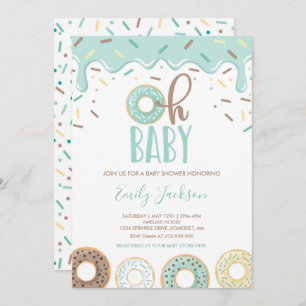 Donut Baby Shower Invitation Oh Baby Donut Shower