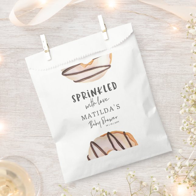 donut baby shower natural beige cute welcome favor bag (Clipped)