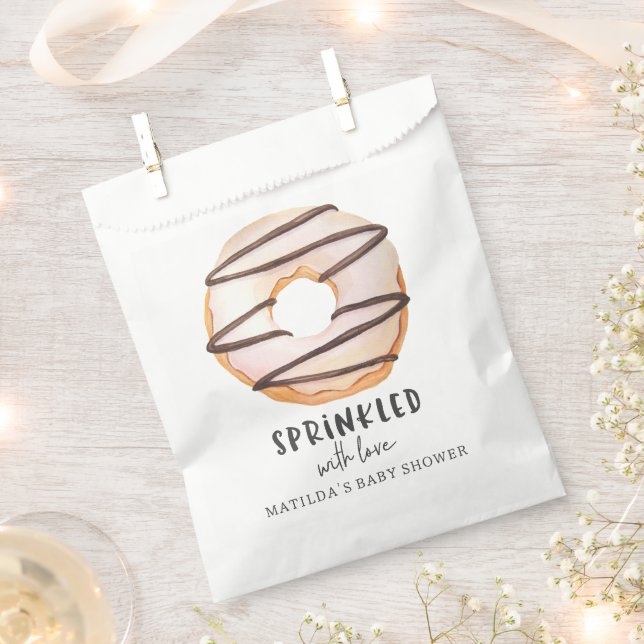 donut baby shower natural beige cute welcome favor bag (Clipped)