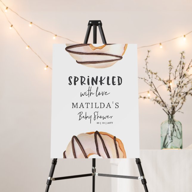 donut baby shower natural beige cute welcome foam board (In Situ (Stand))