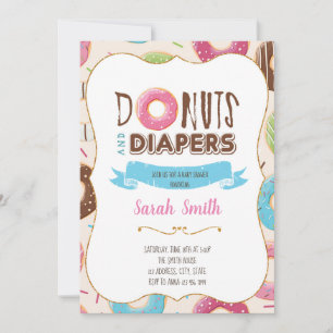 Donut baby shower party invitation