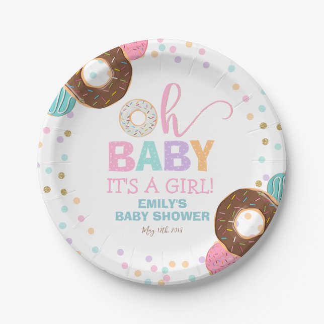 Donut Baby Shower Party Paper Plate 7" Donut Party (Front)