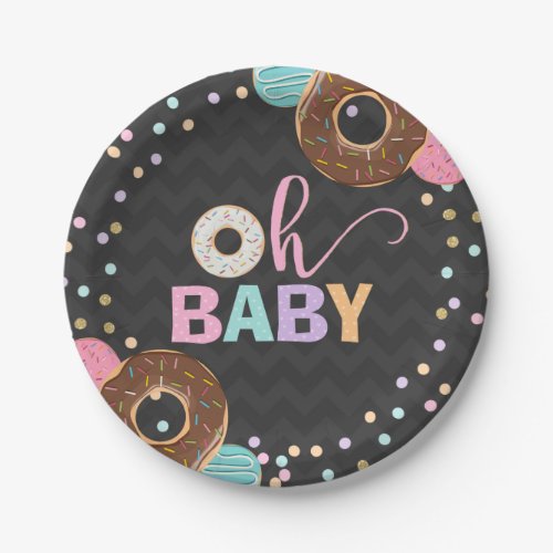 Donut Baby Shower Party Paper Plate 7 Donut Party