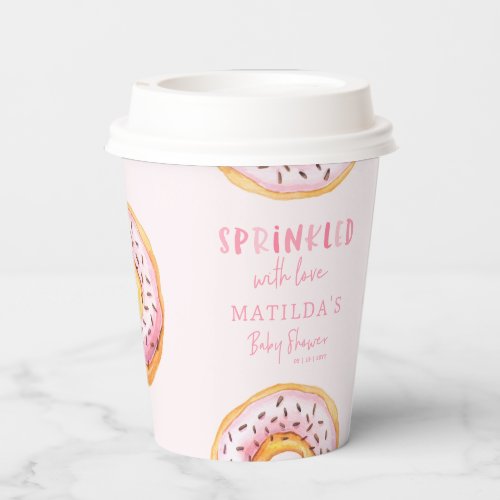 donut baby shower pink girly cute party decor paper cups