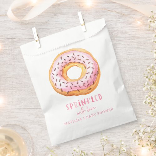 donut baby shower pink girly cute welcome favor bag