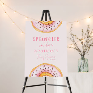 donut baby shower pink girly cute welcome foam board