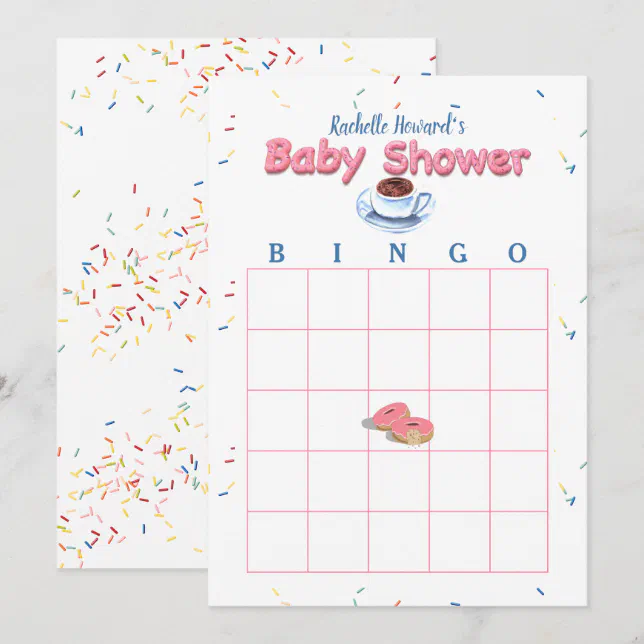 Donut Baby Shower Sprinkles Bingo Game Invitation | Zazzle