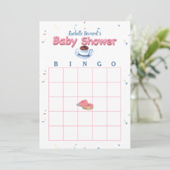 Donut Baby Shower Sprinkles Bingo Game Invitation | Zazzle