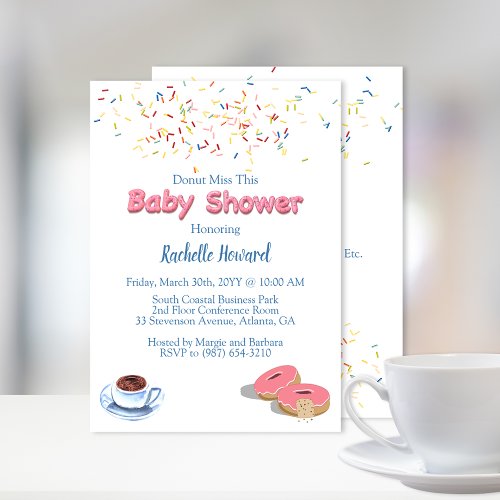 Donut Baby Shower Sprinkles Invitation