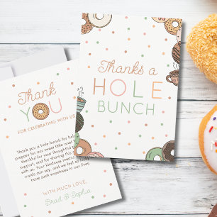 Donut Baby Shower Thanks a Hole Bunch Thank You Card