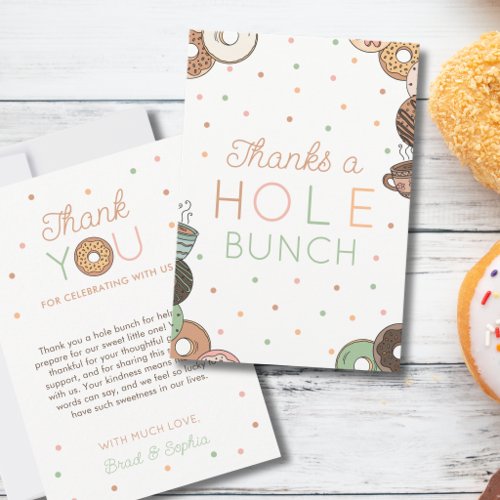 Donut Baby Shower Thanks a Hole Bunch Thank You Card