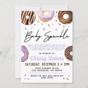 Donut Baby Sprinkle Baby Shower Invitation