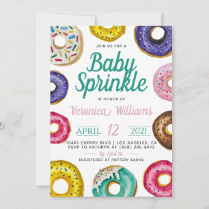 Donut Baby Sprinkle Baby Shower Invitation