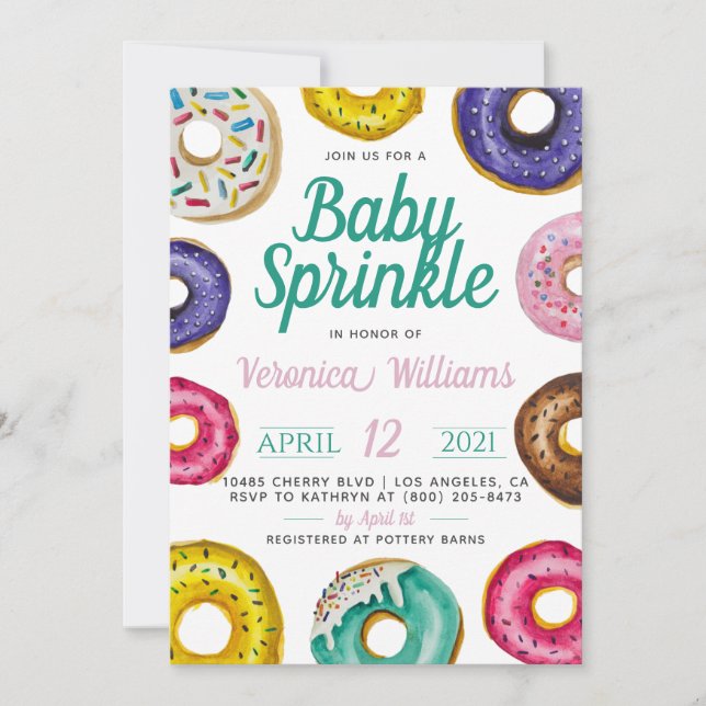 Donut Baby Sprinkle Baby Shower Invitation (Front)