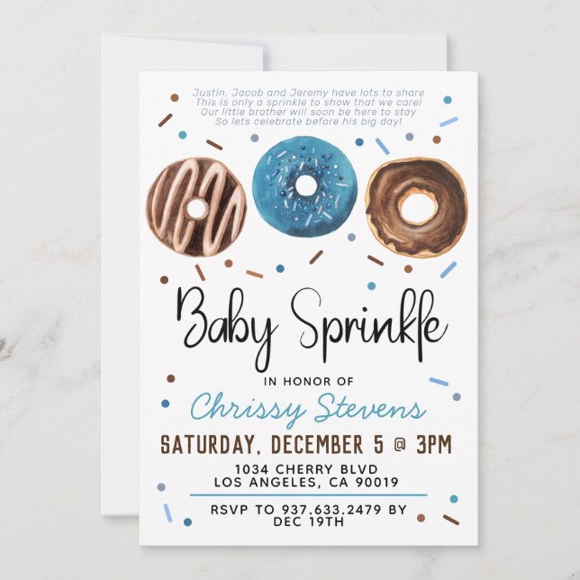 Donut Baby Sprinkle Baby Shower Invitation (Front)
