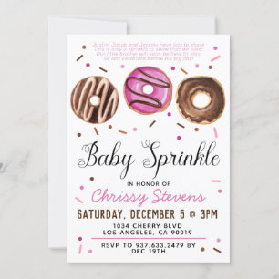 Donut Baby Sprinkle Baby Shower Invitation