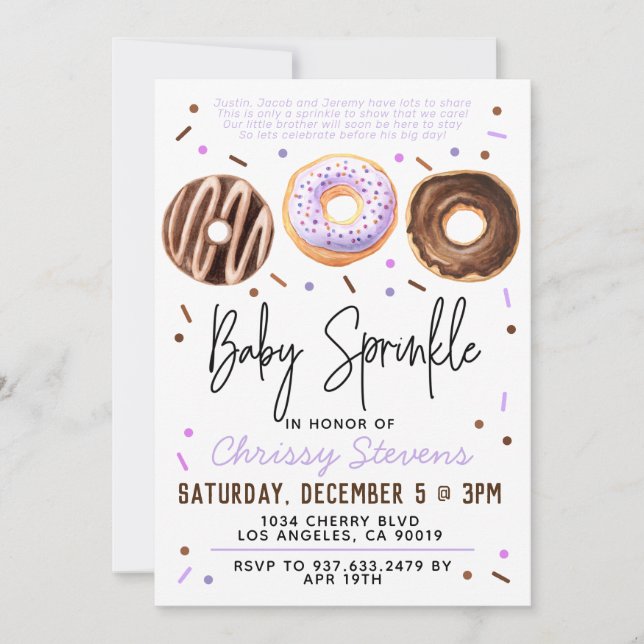 Donut Baby Sprinkle Baby Shower Invitation (Front)