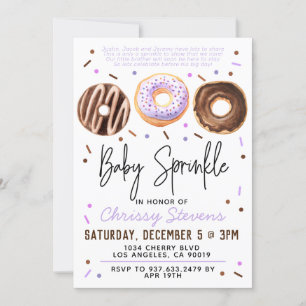 Donut Baby Sprinkle Baby Shower Invitation