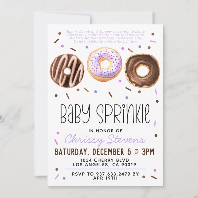 Donut Baby Sprinkle Baby Shower Invitation (Front)