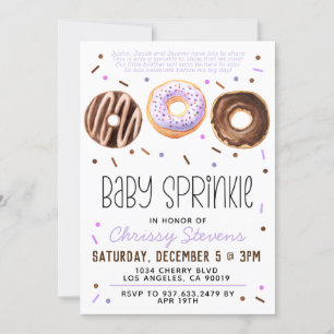 Donut Baby Sprinkle Baby Shower Invitation
