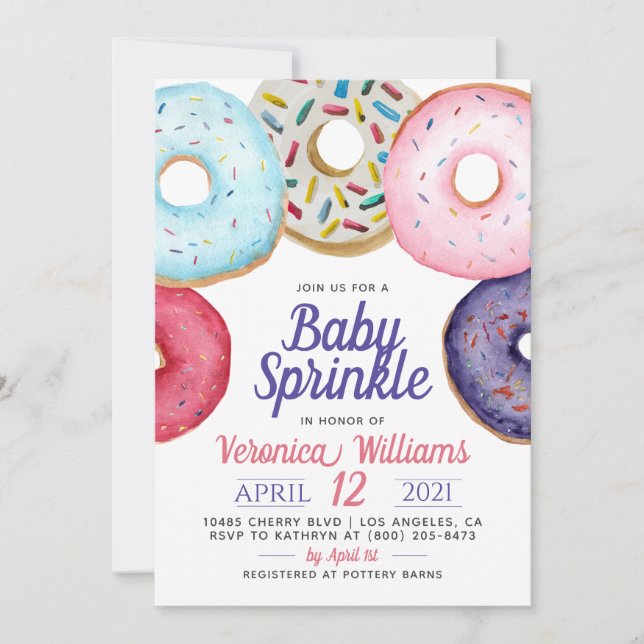 Donut Baby Sprinkle Baby Shower Invitation (Front)