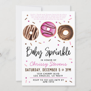 Donut Baby Sprinkle Baby Shower Invitation