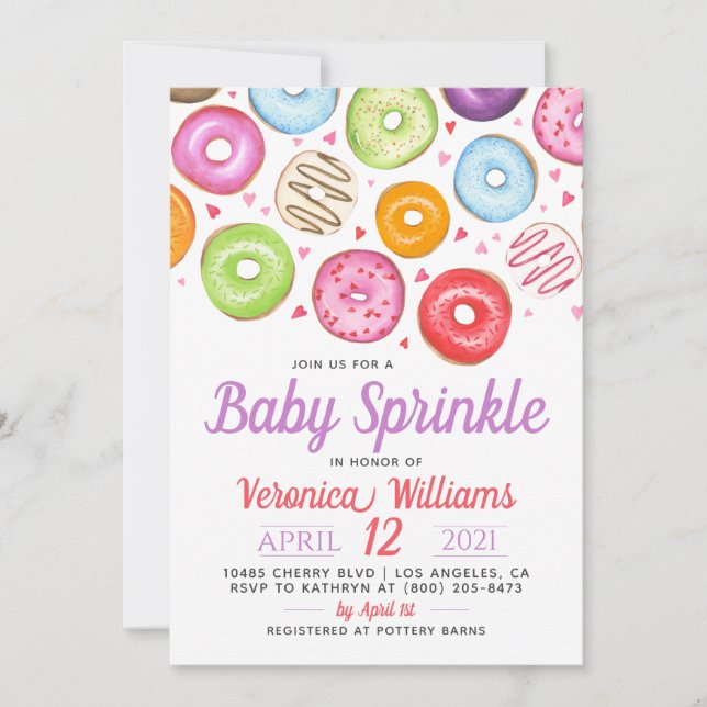 Donut Baby Sprinkle Baby Shower Invitation (Front)