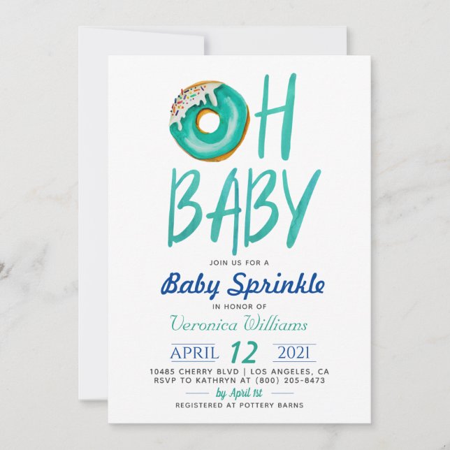 Donut Baby Sprinkle Baby Shower Invitation (Front)