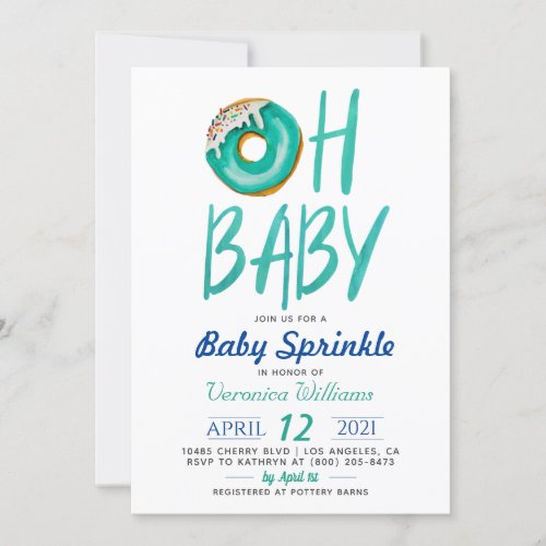 Donut Baby Sprinkle Baby Shower Invitation