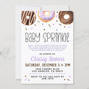 Donut Baby Sprinkle Baby Shower Invitation