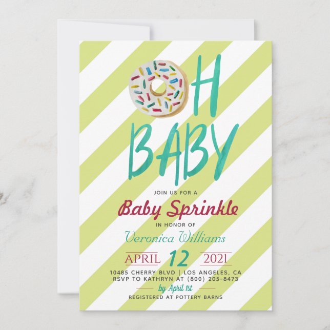 Donut Baby Sprinkle Baby Shower Invitation (Front)