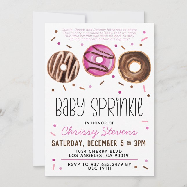 Donut Baby Sprinkle Baby Shower Invitation (Front)