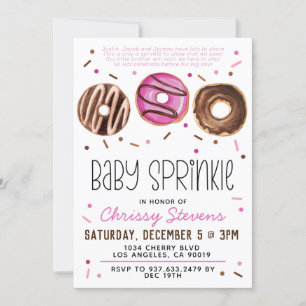 Donut Baby Sprinkle Baby Shower Invitation