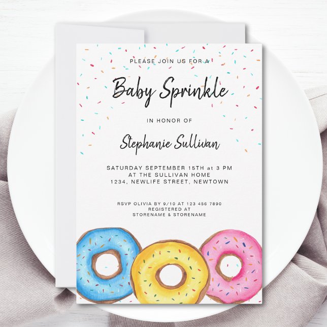 Donut Baby Sprinkle Baby Shower Invitation (Creator Uploaded)