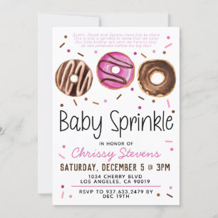 Donut Baby Sprinkle Baby Shower Invitation