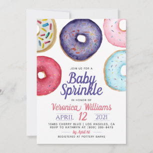 Donut Baby Sprinkle Baby Shower Invitation