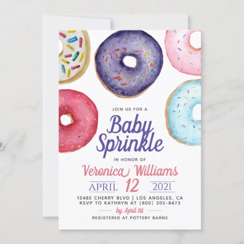 Donut Baby Sprinkle Baby Shower Invitation