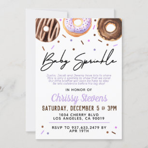 Donut Baby Sprinkle Baby Shower Invitation
