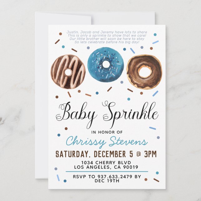 Donut Baby Sprinkle Baby Shower Invitation (Front)