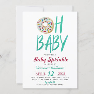 Donut Baby Sprinkle Baby Shower Invitation